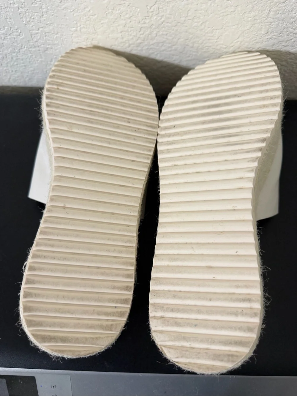 Kate Spade Zia espadrilles platform slide sandals cream leather size 9.5